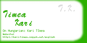 timea kari business card